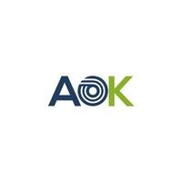 diseño de logotipo de letra aok sobre fondo blanco. aok concepto creativo del logotipo de la letra inicial. aok diseño de letras. vector
