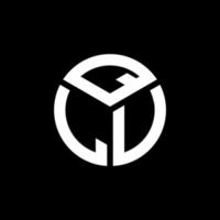 diseño de logotipo de letra qlv sobre fondo negro. concepto de logotipo de letra inicial creativa qlv. diseño de letra qlv. vector