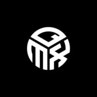 QMX letter logo design on black background. QMX creative initials letter logo concept. QMX letter design. vector