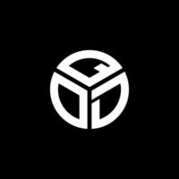 diseño de logotipo de letra qod sobre fondo negro. concepto de logotipo de letra de iniciales creativas qod. diseño de letra qod. vector