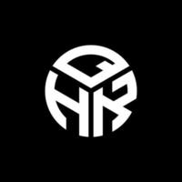 diseño de logotipo de letra qhk sobre fondo negro. concepto de logotipo de letra inicial creativa qhk. diseño de letras qhk. vector