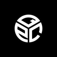 QPC letter logo design on black background. QPC creative initials letter logo concept. QPC letter design. vector