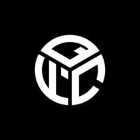 QFC letter logo design on black background. QFC creative initials letter logo concept. QFC letter design. vector