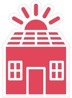 Solar House Icon Style vector