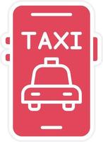 estilo de icono de taxi móvil vector