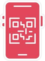 Mobile Qr Code Icon Style vector