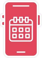 Mobile Calendar Icon Style vector