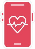 Mobile Heart Rate Icon Style vector