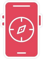 Mobile Compass Icon Style vector