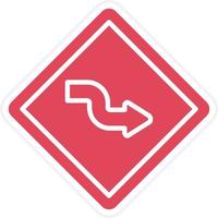 Zig Zag Road Icon Style vector