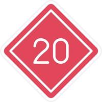 20 Speed Limit Icon Style vector