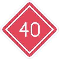 40 Speed Limit Icon Style vector