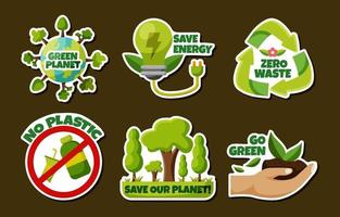 Set of World Environment Day Sticker vector