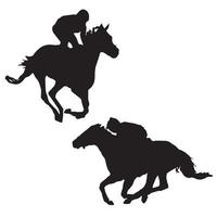 Horse racing silhouette vector