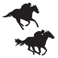 Horse racing silhouette vector
