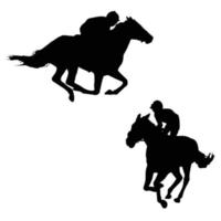 Horse racing silhouette vector