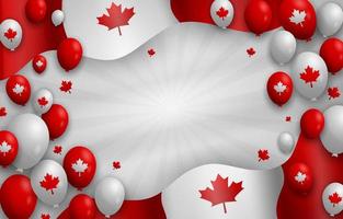 fondo de la bandera de canadá con globos vector