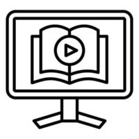 estilo de icono de video tutorial vector