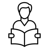 Student Reading Book Icon Style vector