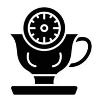 estilo de icono de hora del té vector