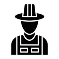 estilo de icono de granjero masculino vector