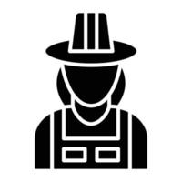 Female Farmer Icon Style vector