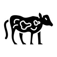 estilo de icono de vaca vector