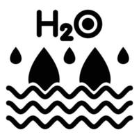 estilo de icono de h2o vector