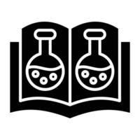 estilo de icono de libro abierto de química vector