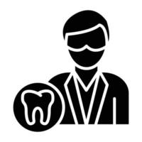 estilo de icono de dentista masculino vector