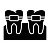 estilo de icono de frenos dentales vector