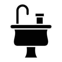 estilo de icono de lavabo vector