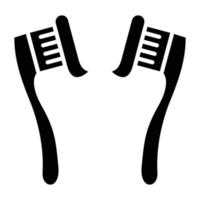 Tooth Paste on Brush Icon Style vector