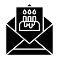 estilo de icono de invitación de cumpleaños vector