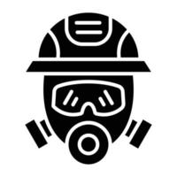 estilo de icono de máscara de bombero vector