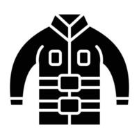 estilo de icono de chaqueta de bombero vector