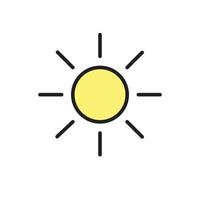 vector de sol para ilustración web de símbolo de icono