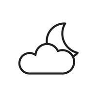 vector de tiempo de nube de luna para ilustración web de símbolo de icono