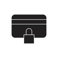 wallet lock vector silhouette for website symbol icon