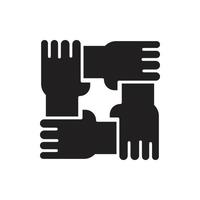 hand vector silhouette for website symbol icon