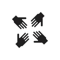 hand vector silhouette for website symbol icon