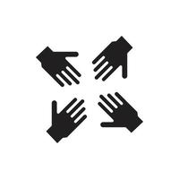 hand vector silhouette for website symbol icon