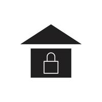 home lock vector silhouette for website symbol icon