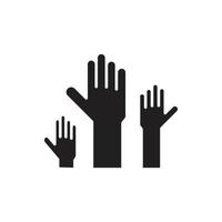 hands up vector silhouette for website symbol icon