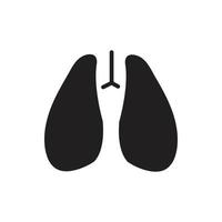 silueta de vector de pulmones para icono de símbolo de sitio web