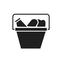 basket vector silhouette for website symbol icon