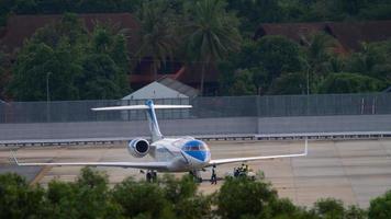 Private airplane towing in Phuket airport video