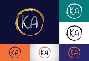 Initial Monogram Letter K A Logo Design Vector Template. KA Letter Logo Design