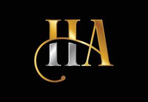 vector de diseño de logotipo de letra inicial ha. símbolo del alfabeto gráfico para la identidad empresarial corporativa