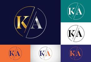 Initial Monogram Letter K A Logo Design Vector Template. KA Letter Logo Design